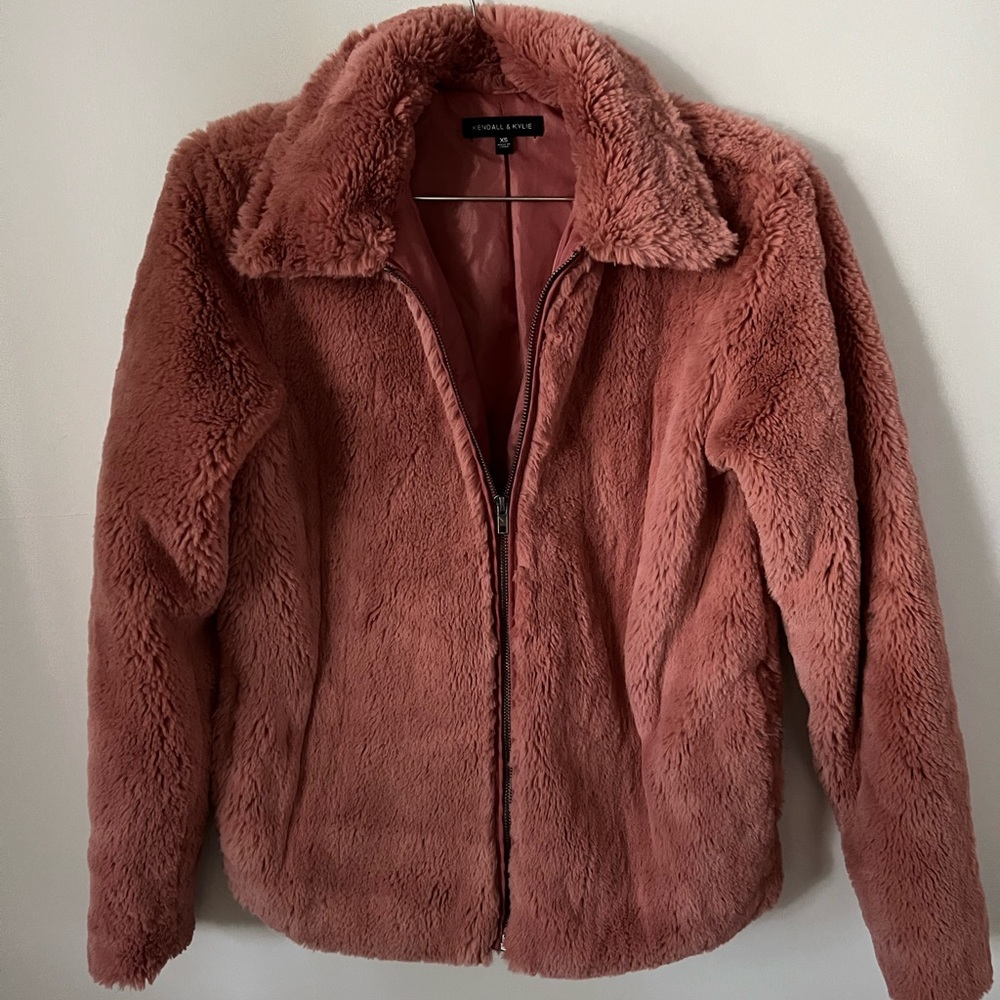 Pink fur jacket